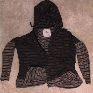 oneill zip tan and black jacket